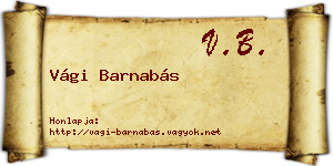 Vági Barnabás névjegykártya